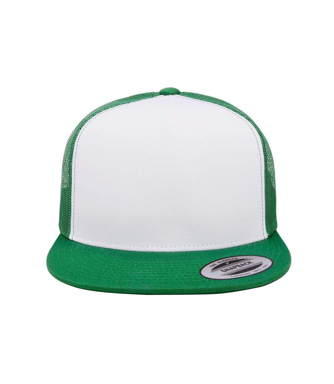 Casquette Trucker Classic Blanc Vert Kelly Yupoong-4