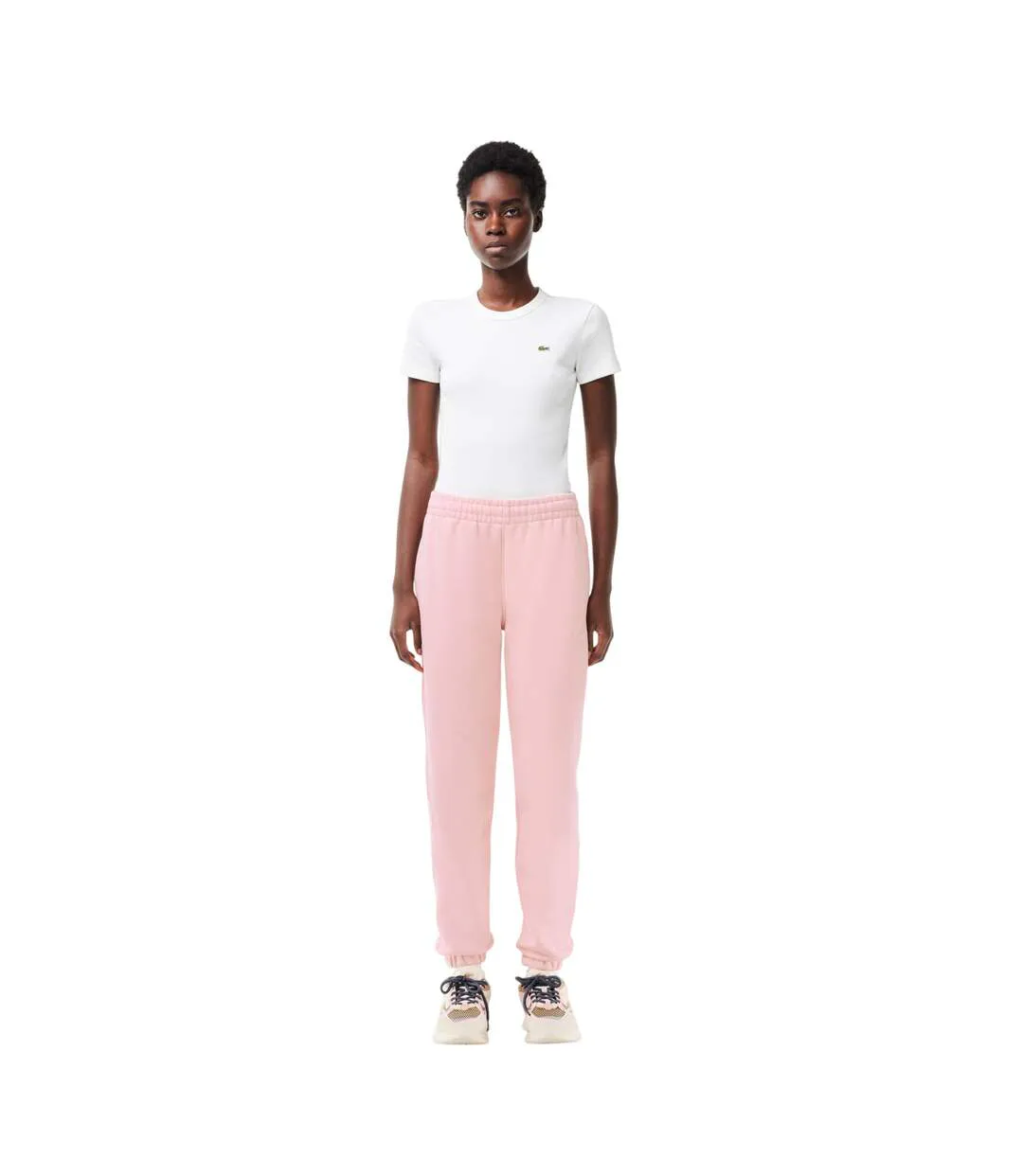 Womens/ladies Plain Joggers Pink Lacoste-1