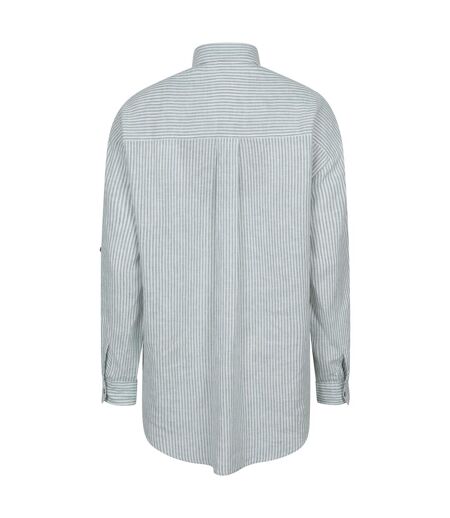 Womens/ladies Santiago Stripe Oversized Shirt Light Khaki Mountain Warehouse