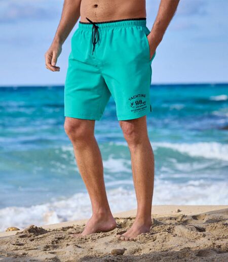 Pack of 2 Men's Yachting Swim Shorts - Turquoise Anthracite