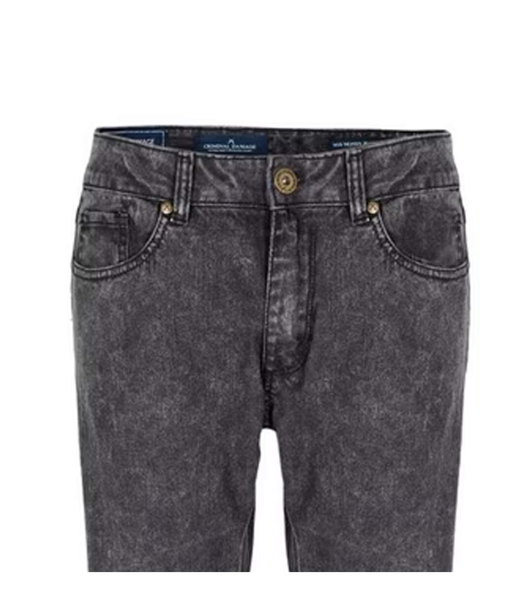 Mens Sos 5 Pockets Skinny Jeans Grey Criminal Damage-3