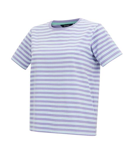 Womens/ladies Bayletta Striped T-shirt Pansy Regatta