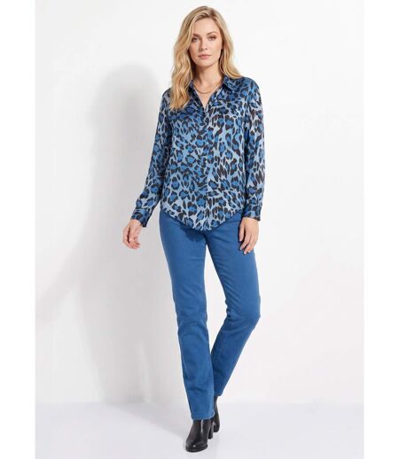 Chemisier boutonné satin manches longues