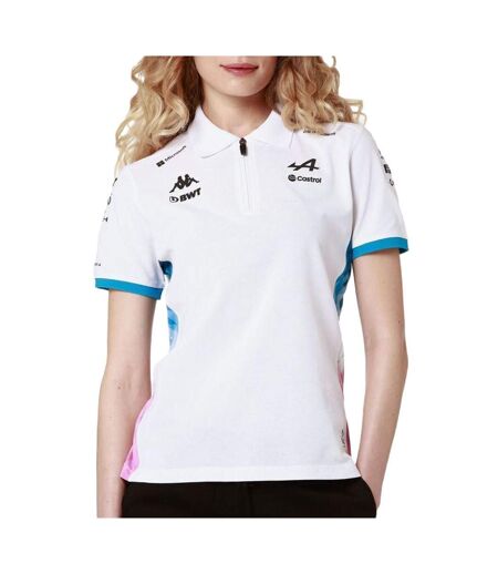 Polo blanc/turquoise femme kappa adrew - xxl