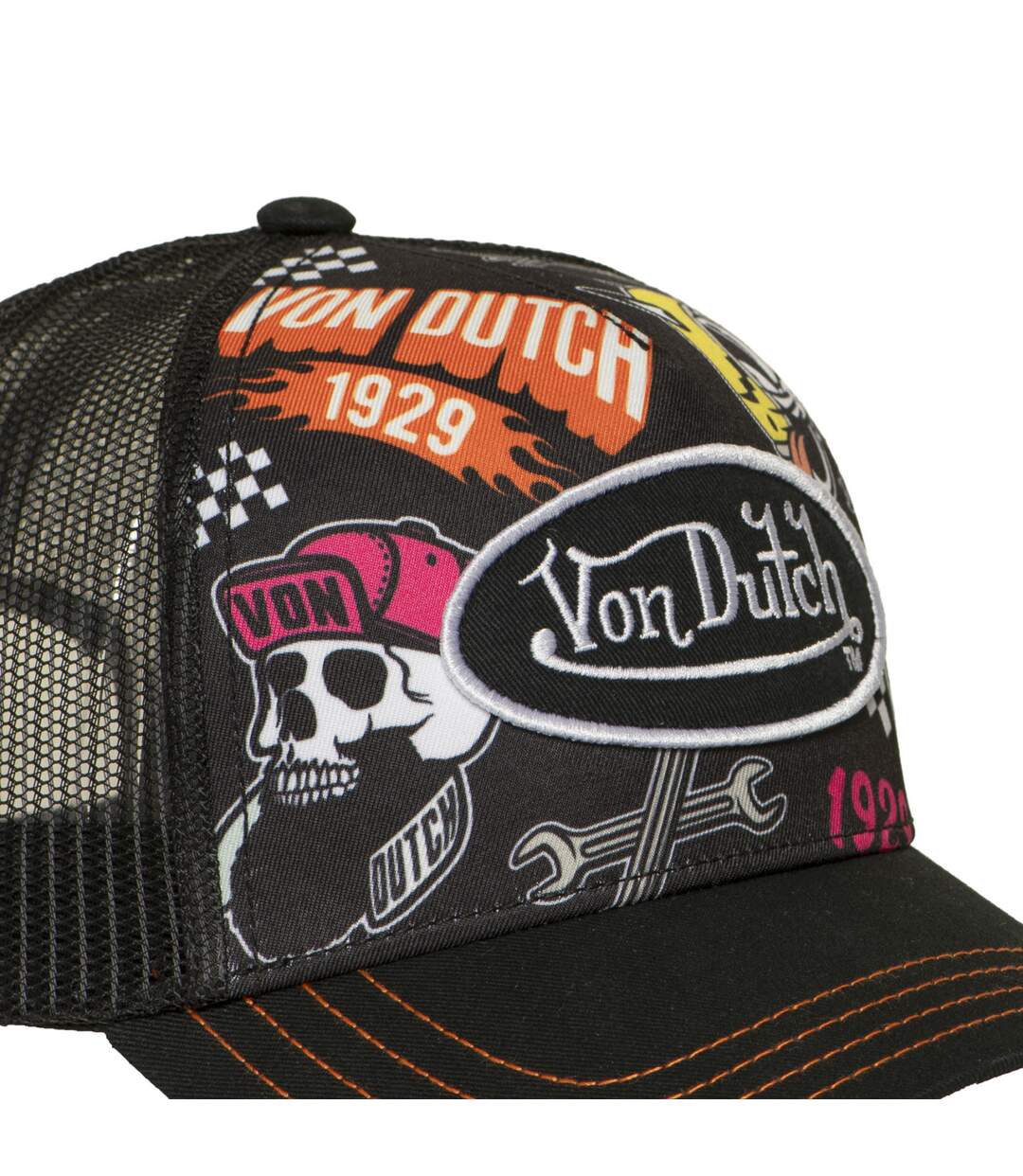 Casquette trucker imprimée en sublimation avec filet et écusson Subli Vondutch-3