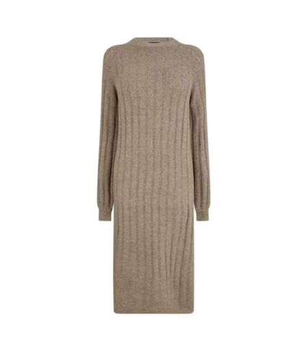 Robe Mi-longue Manches Longues Femme Gris Taupe Pieces