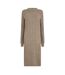Robe Mi-longue Manches Longues Femme Gris Taupe Pieces-2