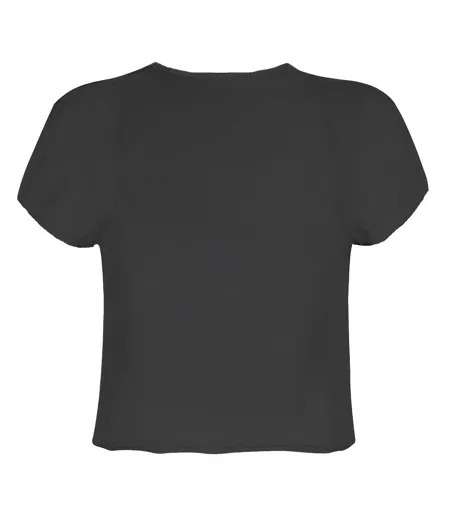Womens/ladies World Post Malone Crop Top Charcoal Amplified