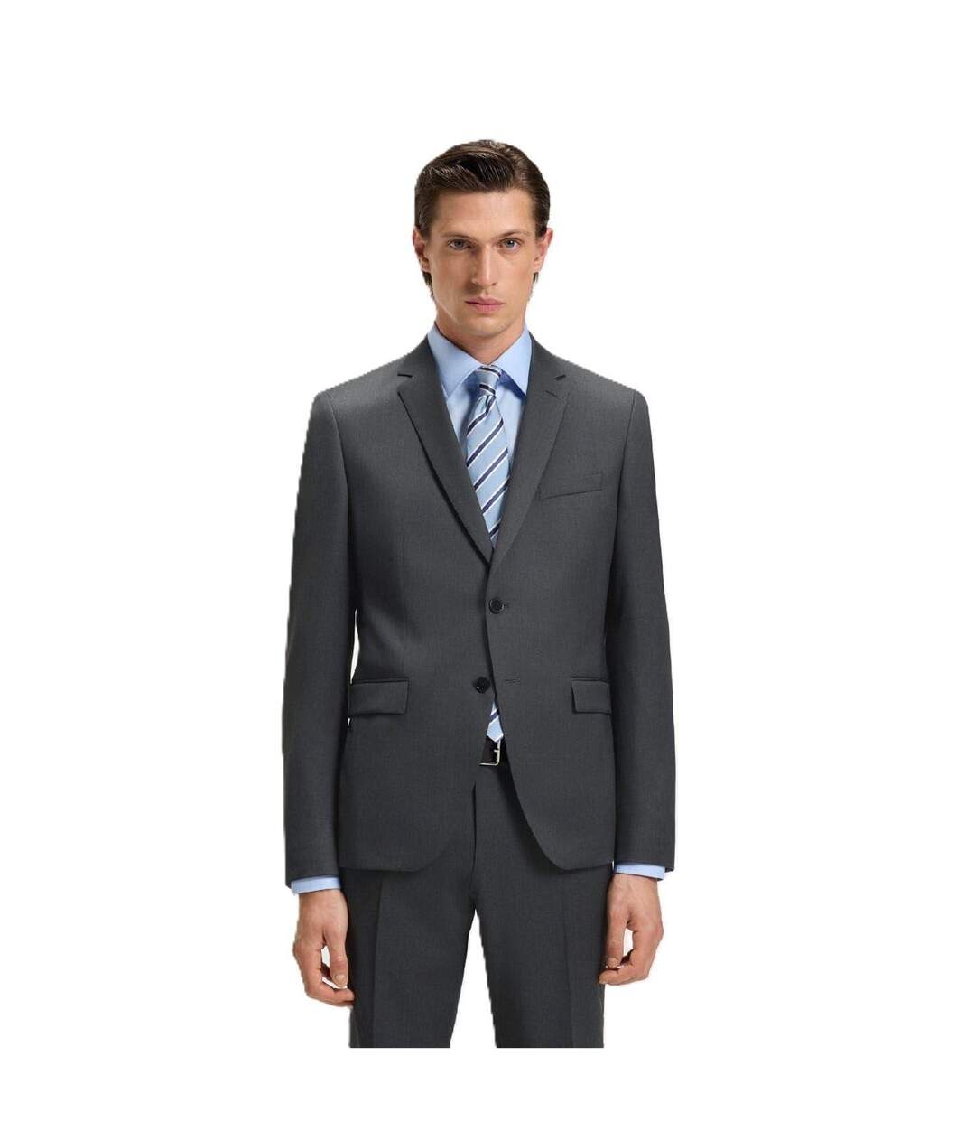 Mens Reymond Flap Pocket Suit Jacket Dark Grey Boss-2