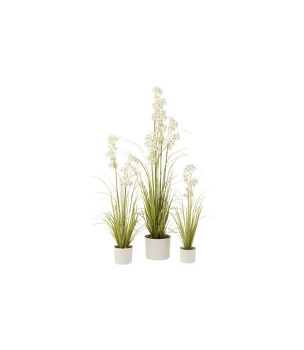 Plante Artificielle en Pot Allium 92cm Vert & Blanc