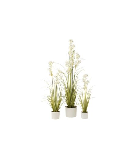 Plante Artificielle en Pot Allium 92cm Vert & Blanc