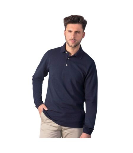 Polo Manches Longues Homme Bleu Marine Henbury