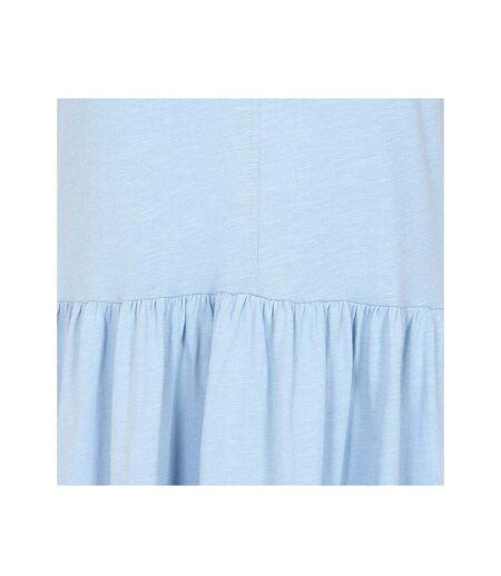 Womens/ladies Long Gathered Dress Sky Lazy Jacks