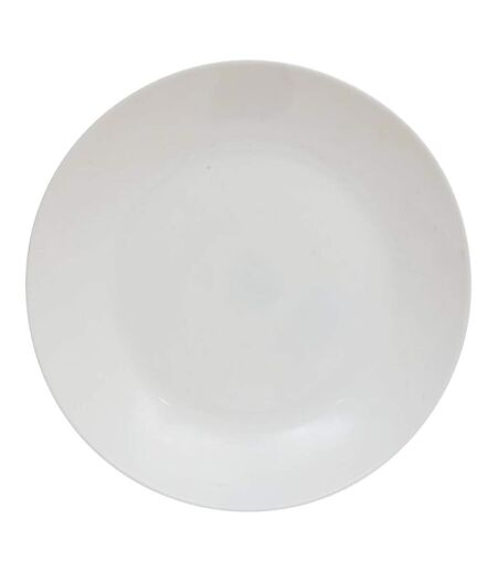 Lot de 6 Assiettes Plates en Verre Louise 25cm Blanc