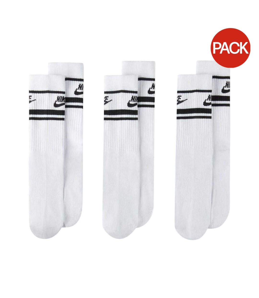 Lot De 3  Chaussettes Everyday Essential Adulte Blanc Noir Nike-1