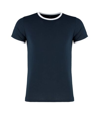 Kustom Kit Mens Fashion Fit Ringer T-Shirt (Navy/White)