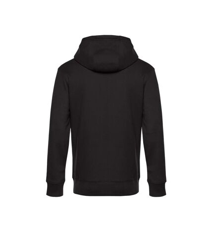 Mens king zipped hooded sweat black pure B&C