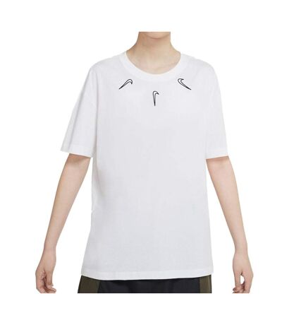 T-shirt Blanc Femme Nike Tee Mini Swoosh - M