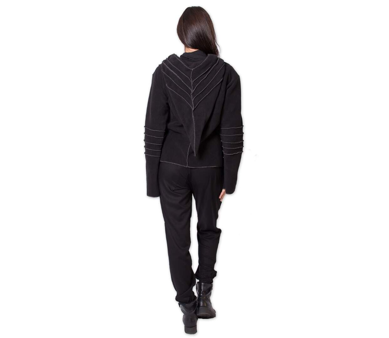 Veste polaire à capuche SINNAMARY noire Coton Du Monde-4