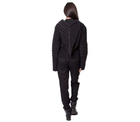 Veste polaire à capuche SINNAMARY noire Coton Du Monde