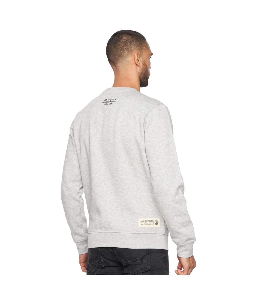 Mens Keyaan Crew Neck Sweatshirt Grey Marl Duck And Cover-3