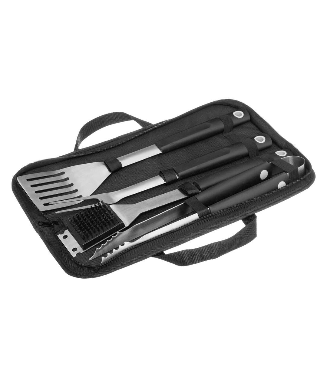 Kit 4 Ustensiles de barbecue avec rangement - Noir