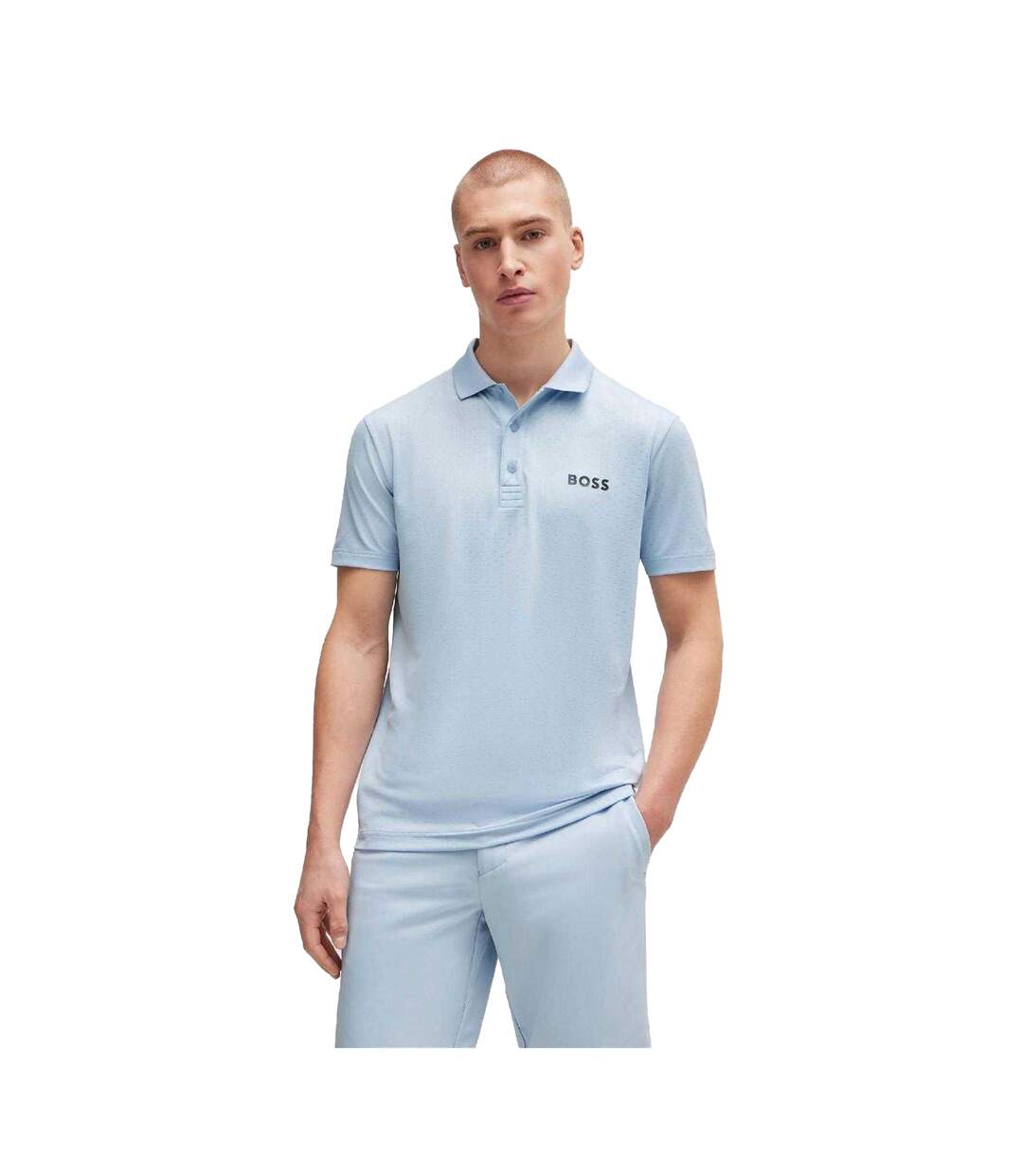 Polo Motif/style Logo Contrasté Homme Violet Boss-3