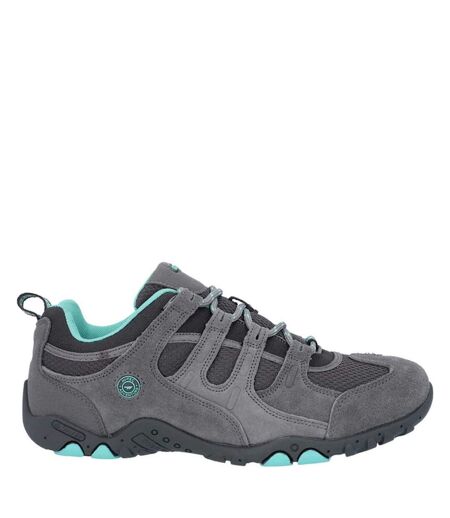 Hi-Tec Mens Quadra II Suede Walking Shoes (Gray/Mint) - UTFS10358