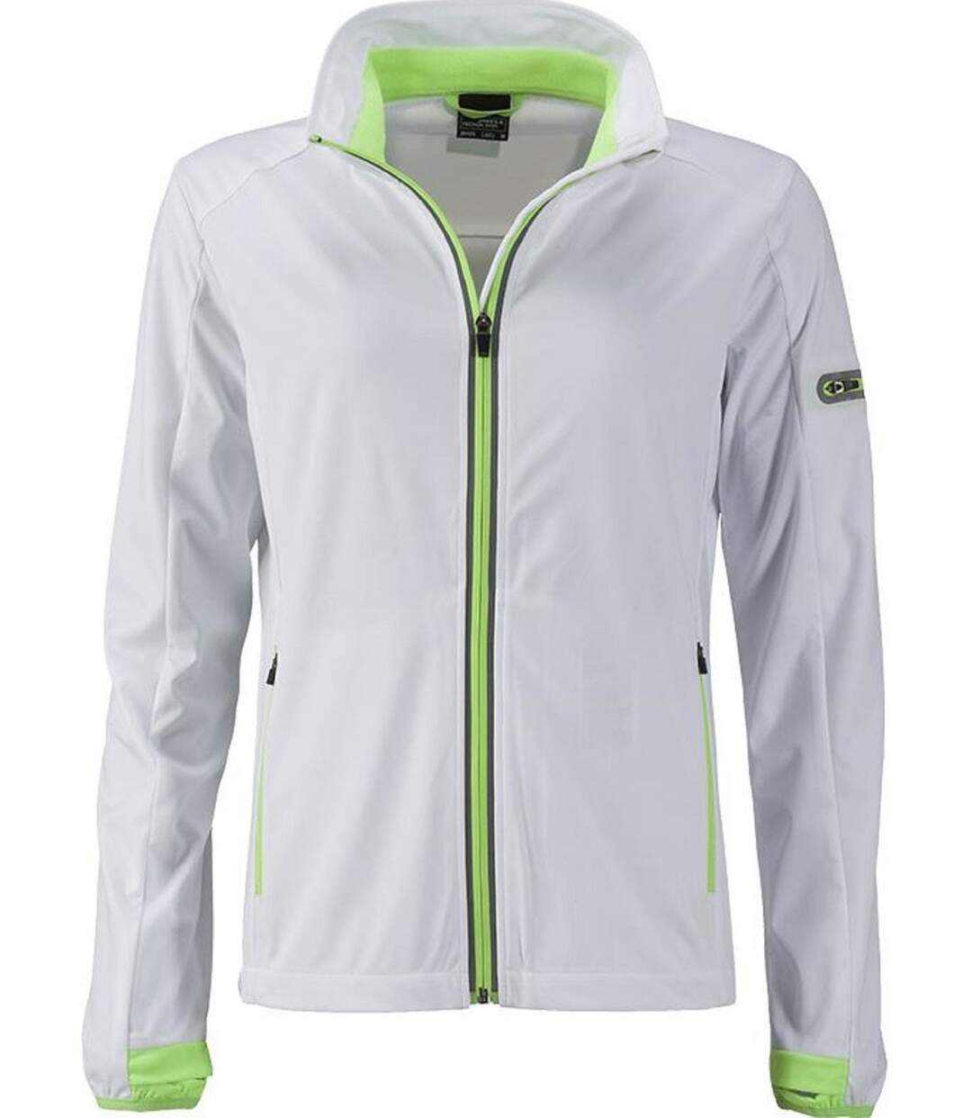 Veste softshell sport - Femme - JN1125 - blanc et vert vif-2