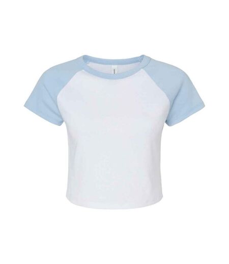 T-shirt court femme blanc / bleu clair Bella + Canvas