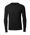 Front Row Mens Cotton Rich Cable Knit Sweater/Jumper (Black)