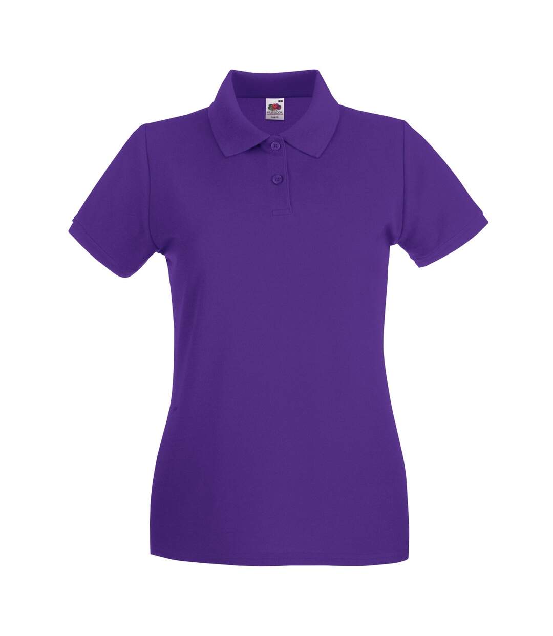 Womens/ladies Premium Fitted Short-sleeved Polo Shirt Purple Fruit Of The Loom-1