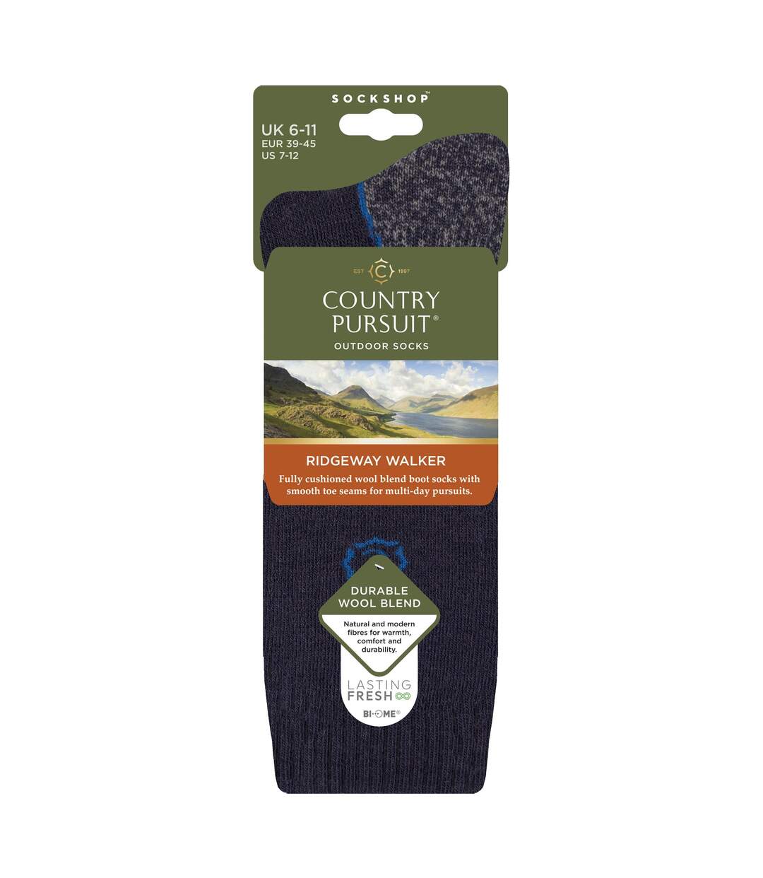 Country Pursuit - Chaussettes Homme en Laine Rembourrées Durables et Respirantes-2