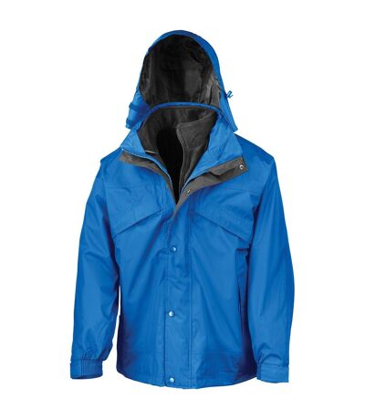 Result Mens Fleece Lined 3 in 1 Waterproof Jacket (Royal Blue/Black)