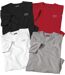 Pack of 4 Men's T-Shirts - White Black Grey Red