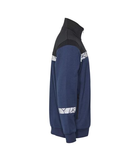 Mens Progression Hi-vis Full Zip Sweatshirt Navy Black Projob