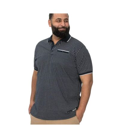 Mens D555 Coventry All-over Print Kingsize Polo Shirt Navy Duke