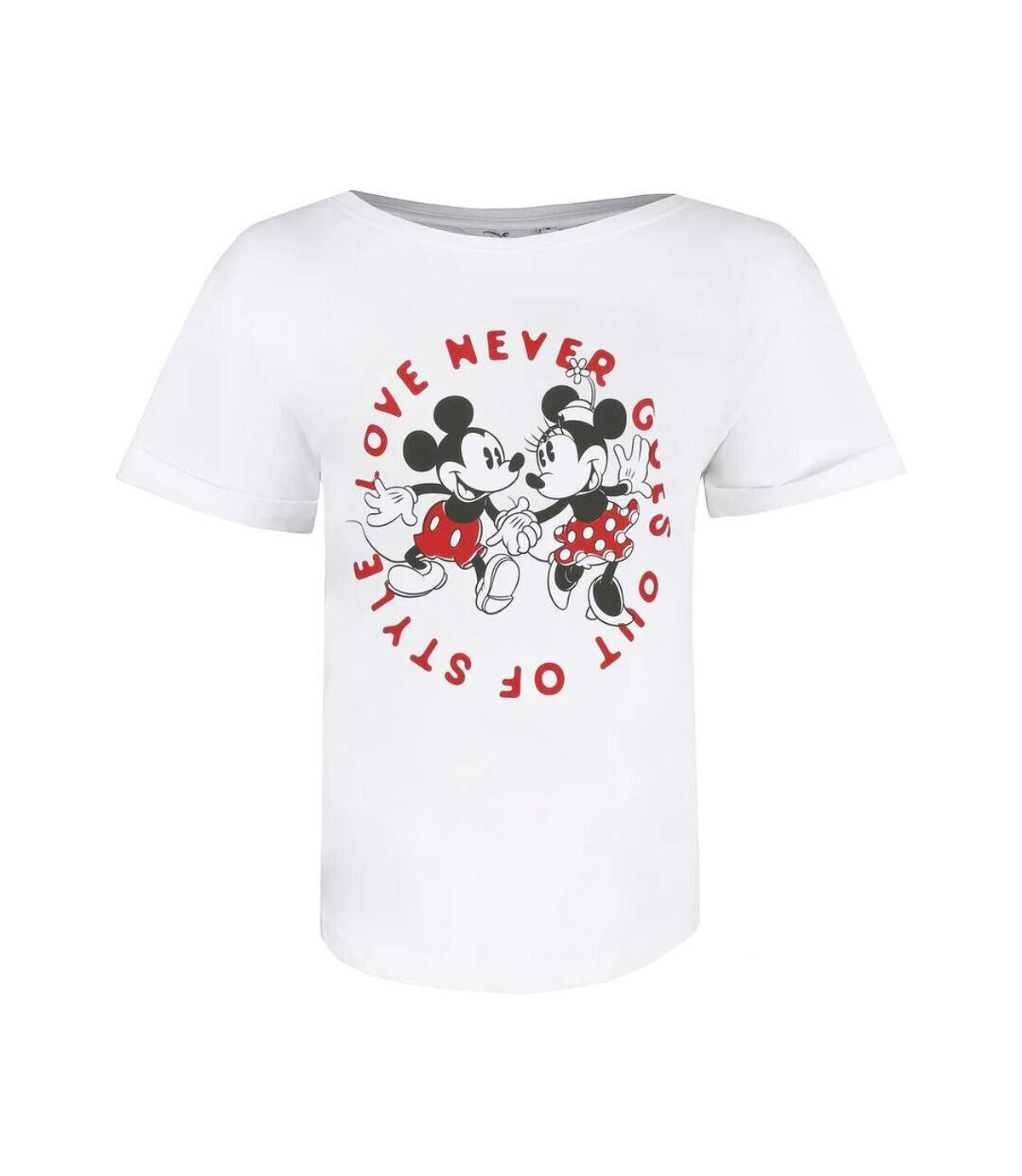 Disney - T-shirt LOVE NEVER GOES OUT OF STYLE - Femme (Blanc) - UTTV998