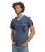 Tee-shirt homme bleu en coton à  poche poitrine - Style sobre et polyvalent-1