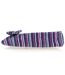 Isotoner Chaussons Ballerines femme ultra confortables, en coton biologique et semelle en cuir, détail grand nœud-3