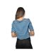 Veste femme manches 3/4 de couleur bleu col rond