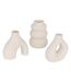 Lot de 3 Soliflores en Céramique Lora 9cm Blanc-1