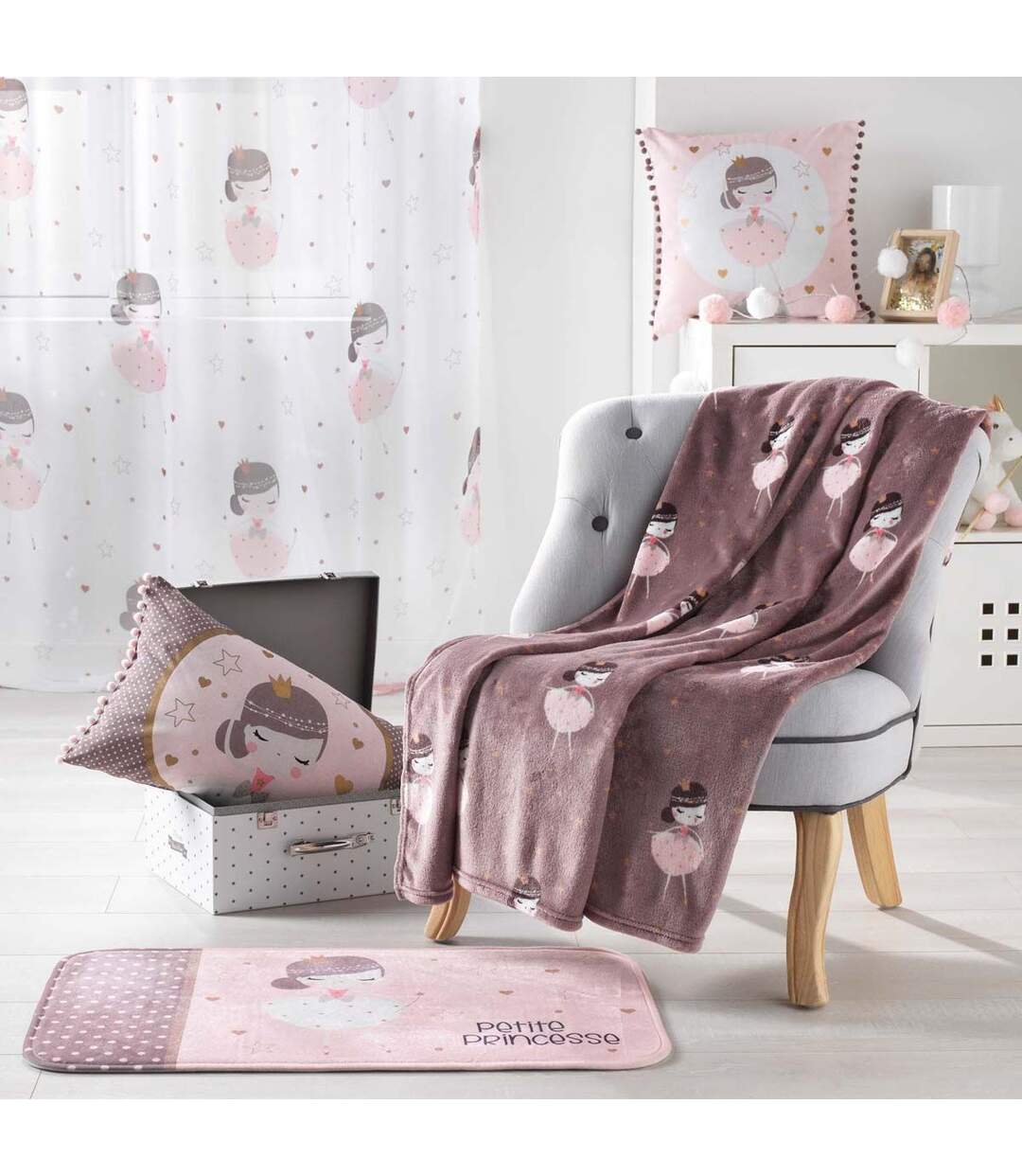 Tapis Enfant Petite Princesse 45x75cm Rose-3