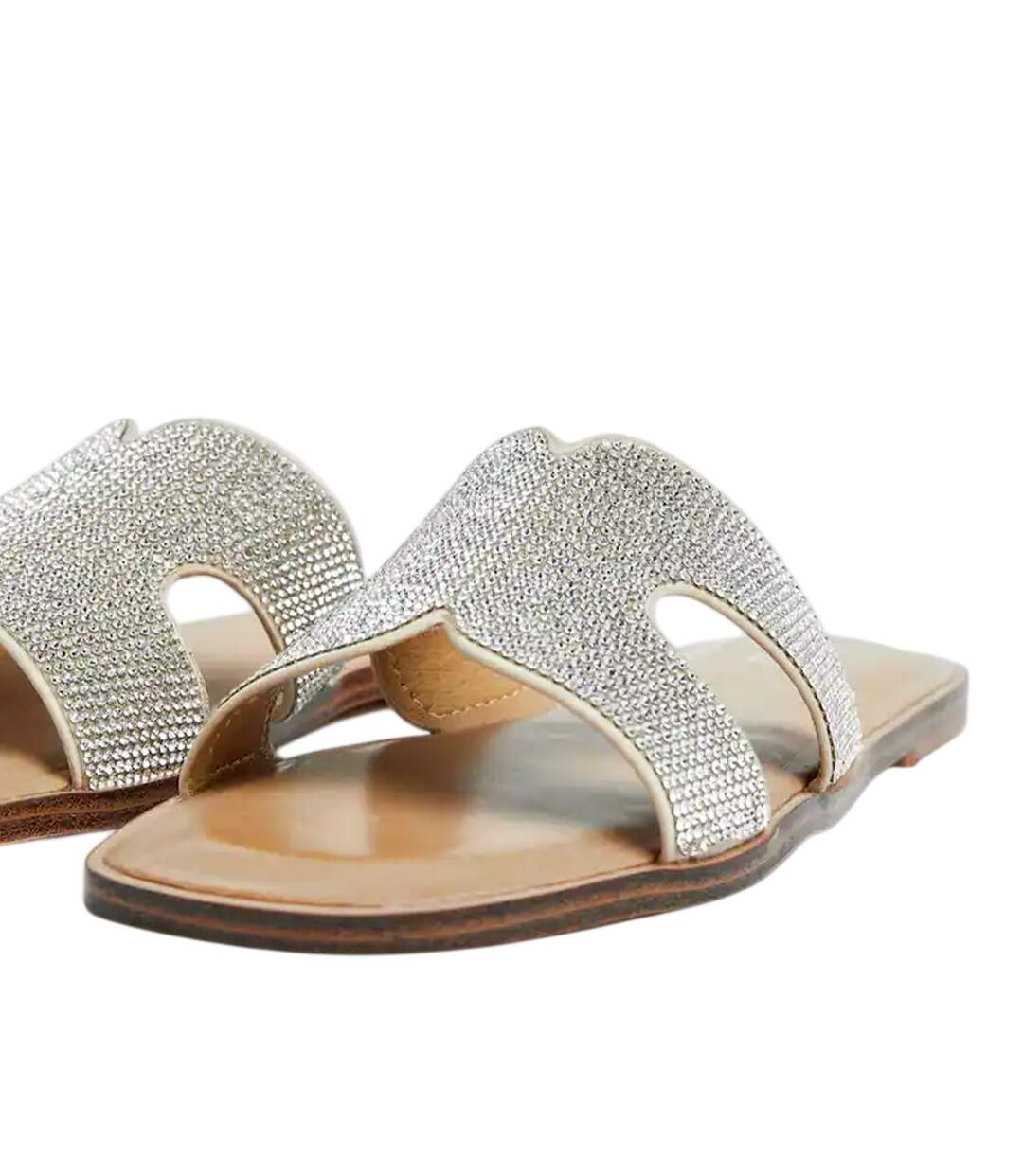 Womens/ladies Diamante Flat Sandals White Aldo-2