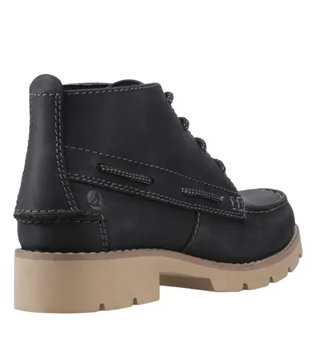 Mens Savanna Leather Boots Black Sperry