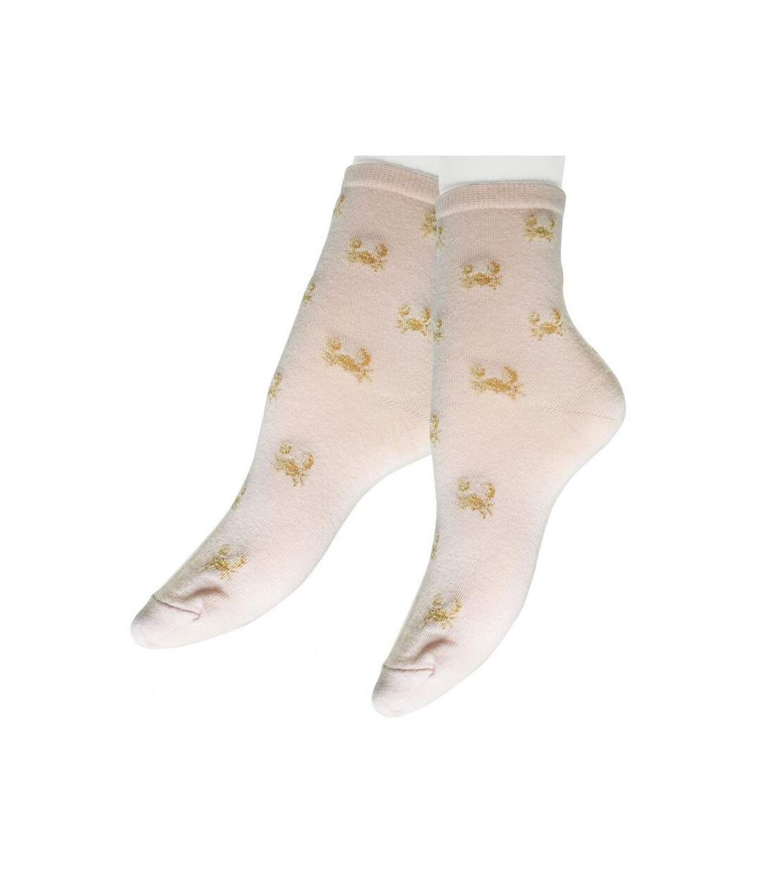 LES LIMOUSINES Mi-Chaussettes Femme Coton CRABE Rose