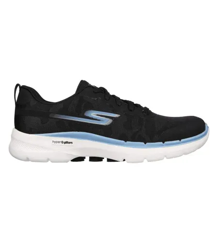 Womens/ladies Go Walk 6 Mesh Trainers Black Blue Skechers