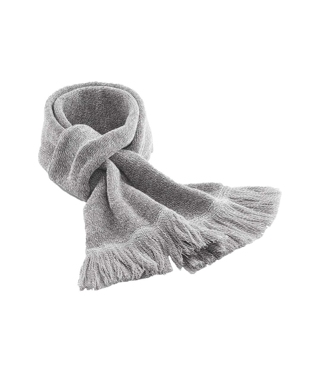 Unisex Adult Classic Knitted Winter Scarf One Size Heather Grey Beechfield-1