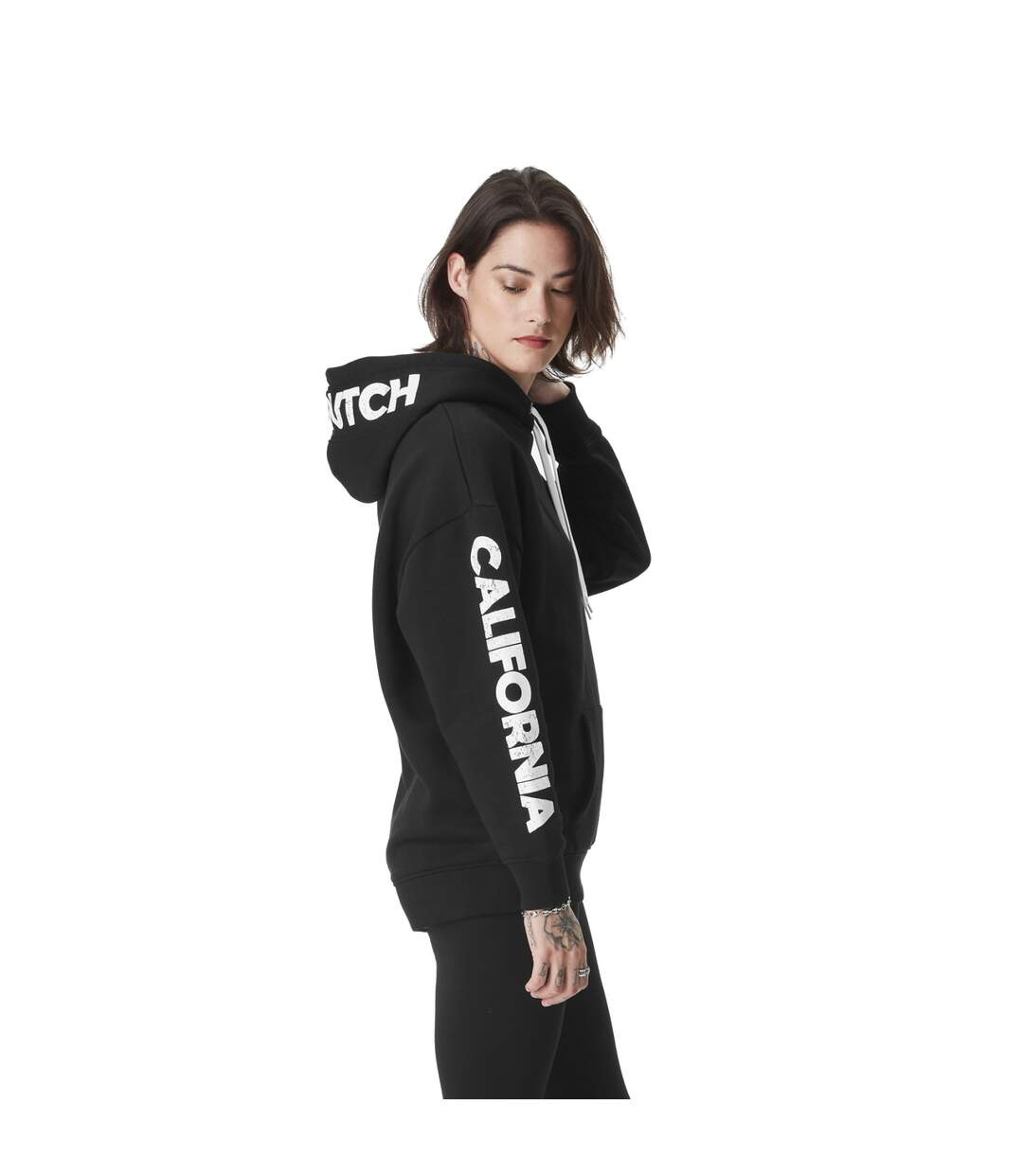 Sweat femme oversize à capuche et print sur la manche et capuche Cali Vondutch