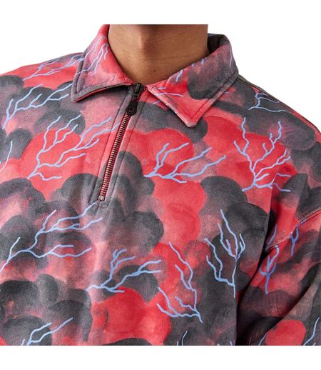 Mens Lacoste All-over Print Collared Sweatshirt Multicoloured Levis